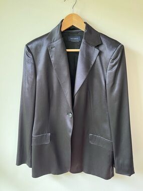 Vintage Piazza Sempione Boxy Black Single-Button Blazer - Made in Italy